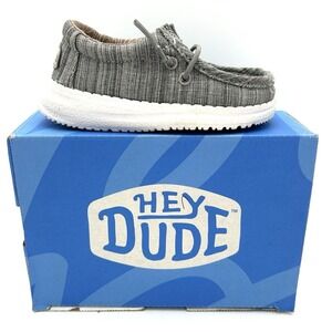 Hey Dude Wally‎ Toddler Blend Linen Stone Grey Slip On Shoes Size K6